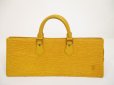 Photo1: LOUIS VUITTON Epi Leather Yellow Hand Bag Purse Sac Triangle #6069 (1)