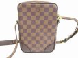 Photo2: LOUIS VUITTON Damier Leather Brown Special Order Crossbody Bag Danube #6078 (2)