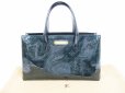Photo1: LOUIS VUITTON Vernis Patent Leather Deep Green Hand Bag Wilshire PM #6084 (1)