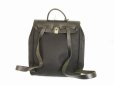 Photo2: HERMES Herbag PM Black Canvas&Leather 2 in 1 Backpack Bag Purse #6092 (2)
