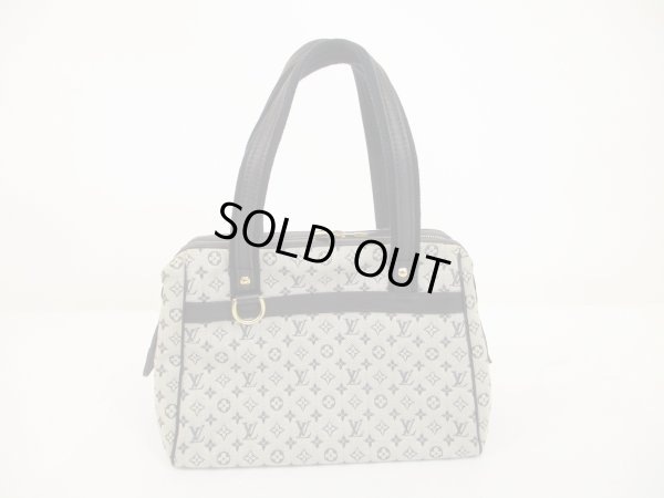 Photo1: LOUIS VUITTON Monogram Mini Canvas Blue Hand Bag Purse Josephine PM #6093