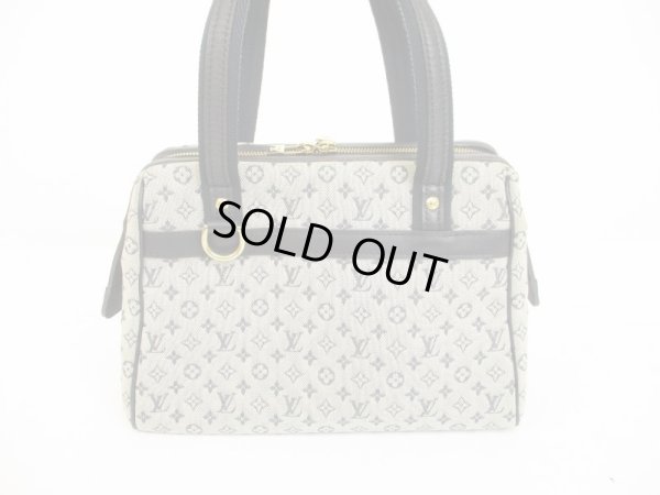 Photo2: LOUIS VUITTON Monogram Mini Canvas Blue Hand Bag Purse Josephine PM #6093