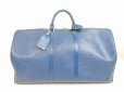 Photo1: LOUIS VUITTON Epi Leather Blue Duffle&Gym Bag Boston Bag Keepall 55 #6102 (1)