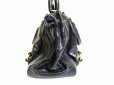 Photo3: miumiu Carf Leather Black Hand Bag 2way Bag With Strap #3723