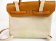 Photo2: HERMES Herbag PM Brown Canvas&Leather 2 in 1 Backpack Bag Purse #6112 (2)