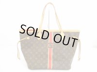 LOUIS VUITTON Mon Monogram Leather Brown&Red Tote&Shoppers Bag Neverfull MM #6115