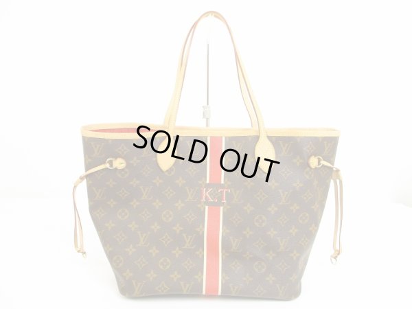 Photo1: LOUIS VUITTON Mon Monogram Leather Brown&Red Tote&Shoppers Bag Neverfull MM #6115