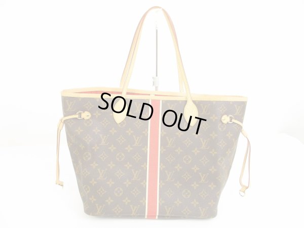 Photo2: LOUIS VUITTON Mon Monogram Leather Brown&Red Tote&Shoppers Bag Neverfull MM #6115