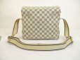 Photo1: LOUIS VUITTON Damier Azur Leather White Crossbody Bag Purse Naviglio #6118 (1)