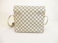 Photo2: LOUIS VUITTON Damier Azur Leather White Crossbody Bag Purse Naviglio #6118 (2)