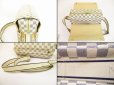 Photo7: LOUIS VUITTON Damier Azur Leather White Crossbody Bag Purse Naviglio #6118