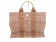 Photo2: HERMES Canvas Her Line Brown Hand Bag Tote Bag PM #6126 (2)