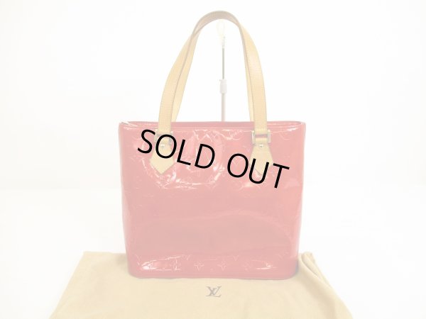 Photo1: LOUIS VUITTON Vernis Patent Leather Red Tote&Shoppers Bag Houston #6127