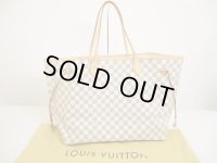 LOUIS VUITTON Damier Azur Leather Brown Tote&Shoppers Neverfull GM #6141