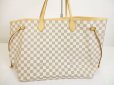 Photo2: LOUIS VUITTON Damier Azur Leather Brown Tote&Shoppers Neverfull GM #6141 (2)