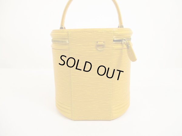 Photo2: LOUIS VUITTON Epi Leather Yellow Hand Bag Cosmetic Bag Cannes #6155