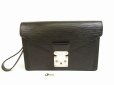 Photo1: LOUIS VUITTON Epi Leather Black SHW Clutch Bag Sellier Dragonne #6162 (1)