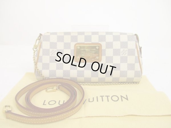 Photo1: LOUIS VUITTON Azur Leather White Evening Bag Pochette Eva W/Strap #6169