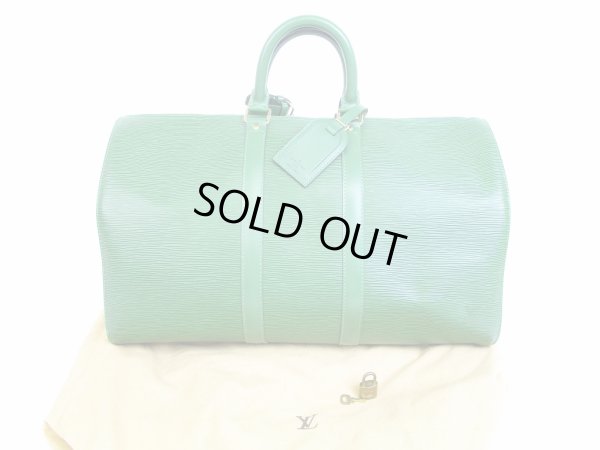 Photo1: LOUIS VUITTON Epi Leather Green Duffle&Gym Bag Hand Bag Keepall 45 #6171