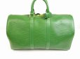 Photo2: LOUIS VUITTON Epi Leather Green Duffle&Gym Bag Hand Bag Keepall 45 #6171 (2)