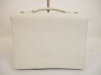 Photo2: HERMES Veau Epson Leather White Briefcase Business Bag Sac A Depeche 27 #6173 (2)