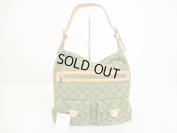 Photo1: LOUIS VUITTON Monogram Denim Khaki Shoulder Bag Purse Baggy GM #6183