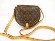 Photo1: LOUIS VUITTON Monogram Leather Brown Crossbody Bag Tambourine #6194 (1)