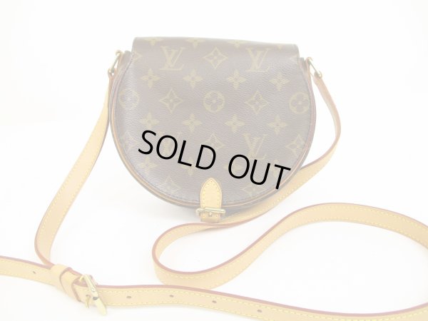 Photo1: LOUIS VUITTON Monogram Leather Brown Crossbody Bag Tambourine #6194