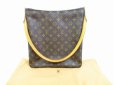 Photo1: LOUIS VUITTON Monogram Leather Brown Shoulder Bag Purse Looping GM #6204 (1)