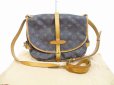 Photo1: LOUIS VUITTON Monogram Leather Brown Cross-body Bag Saumur MM 30 #6218 (1)