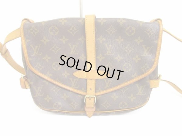 Photo2: LOUIS VUITTON Monogram Leather Brown Cross-body Bag Saumur MM 30 #6218