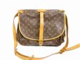 Photo1: LOUIS VUITTON Monogram Leather Brown Cross-body Bag Saumur 35 #6227 (1)