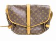 Photo2: LOUIS VUITTON Monogram Leather Brown Cross-body Bag Saumur 35 #6227 (2)