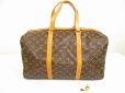 Photo1: LOUIS VUITTON Monogram Leather Brown Duffle&Gym Bag Sac Souple 45 #6233 (1)