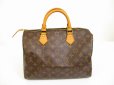 Photo2: LOUIS VUITTON Monogram Leather Brown Hand Bag Purse Speedy30 #6234 (2)