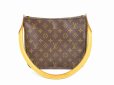 Photo1: LOUIS VUITTON Monogram Leather Brown Shoulder Bag Looping MM #6237 (1)