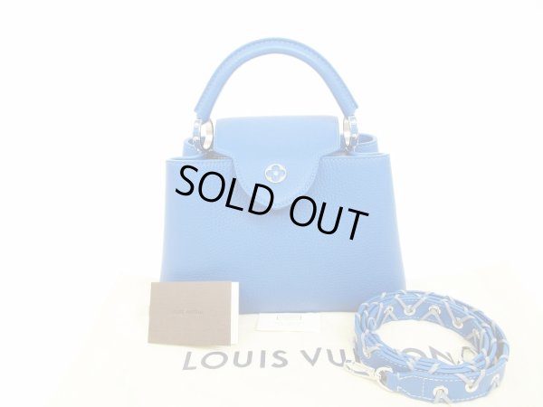 Photo1: LOUIS VUITTON Taurillon Leather Blue Hand Bag w/Strap Cupcines BB #6240