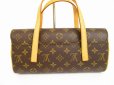 Photo2: LOUIS VUITTON Monogram Leather Brown Hand Bag Purse Sonatine #6243 (2)