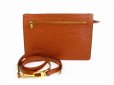 Photo1: LOUIS VUITTON Epi Leather Brown Clutch Bag Crossbody Bag w/Strap #6248 (1)