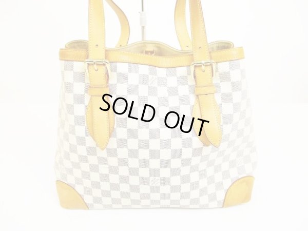 Photo2: LOUIS VUITTON Azur Leather White Tote&Shoppers Bag Hampstead MM #6262