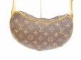 Photo2: LOUIS VUITTON Monogram Leather Brown Shoulder Bag Croissant PM #6274 (2)