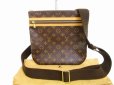 Photo1: LOUIS VUITTON Monogram Leather Brown Cross-body Bag Pochette Bosphore #6277 (1)