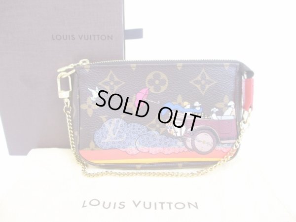 Photo1: LOUIS VUITTON Monogram Leather Brown Mini Accessories Chain Pouch #6280