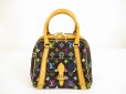 Photo1: LOUIS VUITTON Multi-color Leather Black Hand Bag Purse Priscilla #6287 (1)