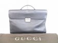 Photo1: GUCCI Leather Briefcase Business Case Hand Bag #6358 (1)
