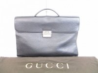 GUCCI Leather Briefcase Business Case Hand Bag #6358