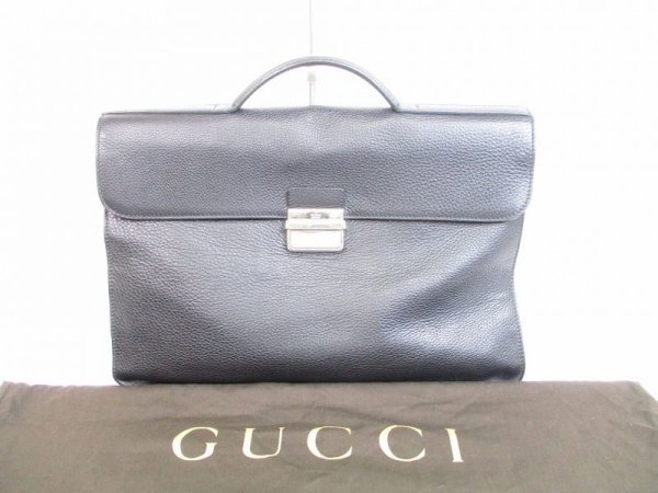 Photo1: GUCCI Leather Briefcase Business Case Hand Bag #6358