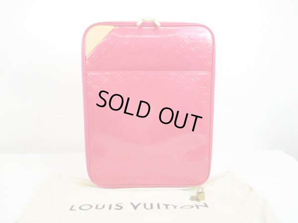 Photo1: LOUIS VUITTON Vernis Patent Leather Rose Pop Carry Bag Pegase 45 #6362