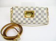 Photo1: LOUIS VUITTON Azur Leather White Evening Bag Pochette Eva W/Strap #6400 (1)