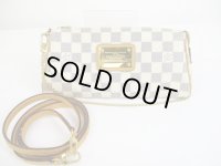 LOUIS VUITTON Azur Leather White Evening Bag Pochette Eva W/Strap #6400